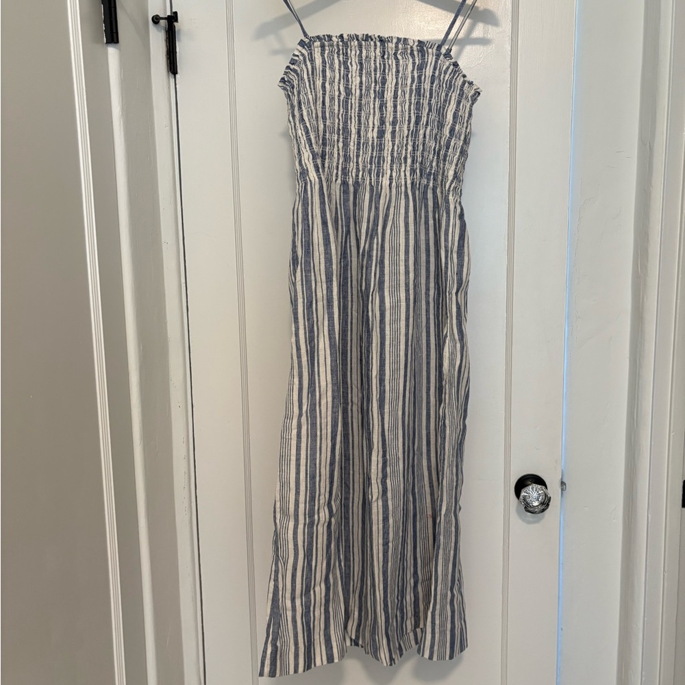 Faherty Blue and White Striped Dress